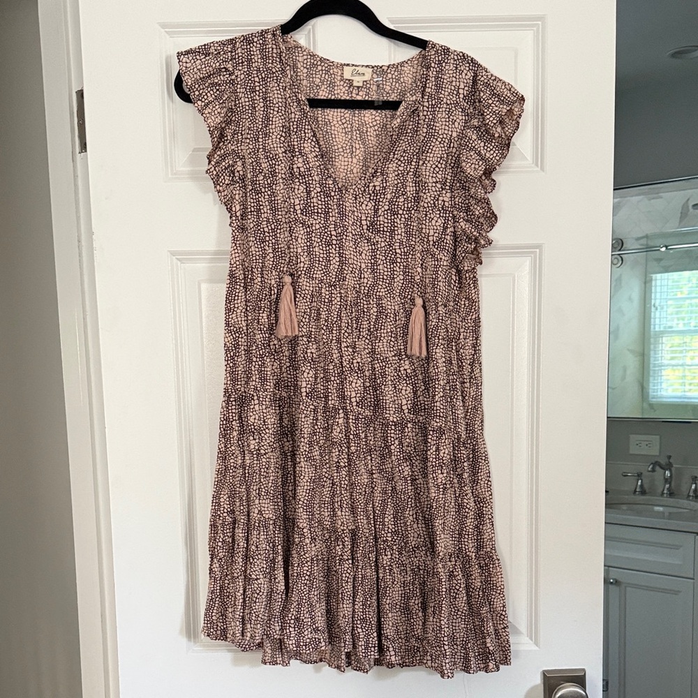 Elan Mauve Patterned Mini Dress